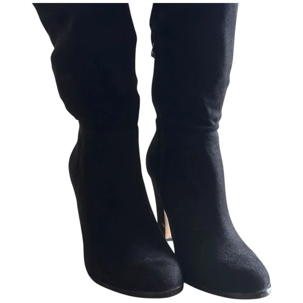 Sam Edelman Kayla Women’s Boots Black Suede Over the Knee Heel Side Zip Size 9